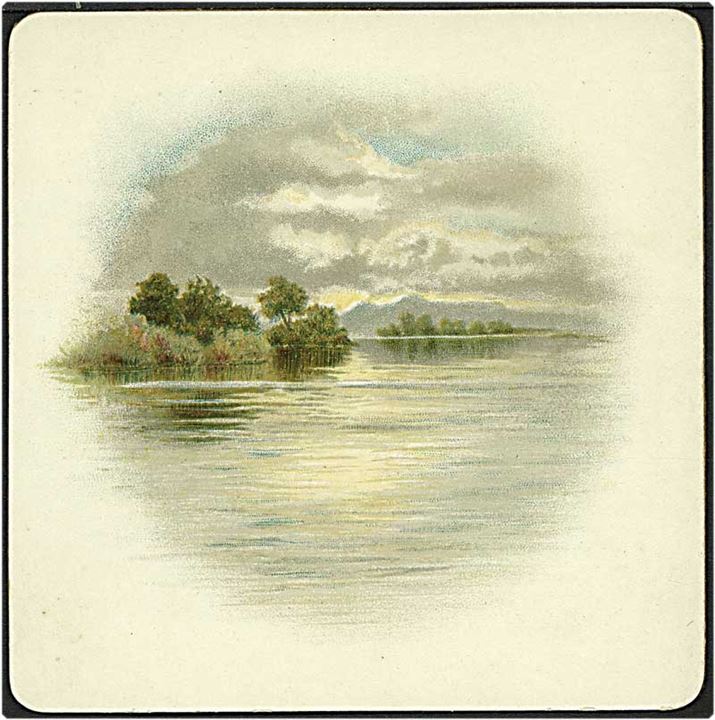 Katonkort med sø. (10½x10½ sm.)