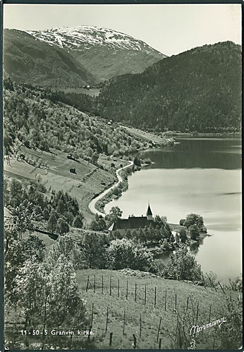 Granvin Kirke, Norge. Normann no. 11 - 50 - 5. Fotokort. 