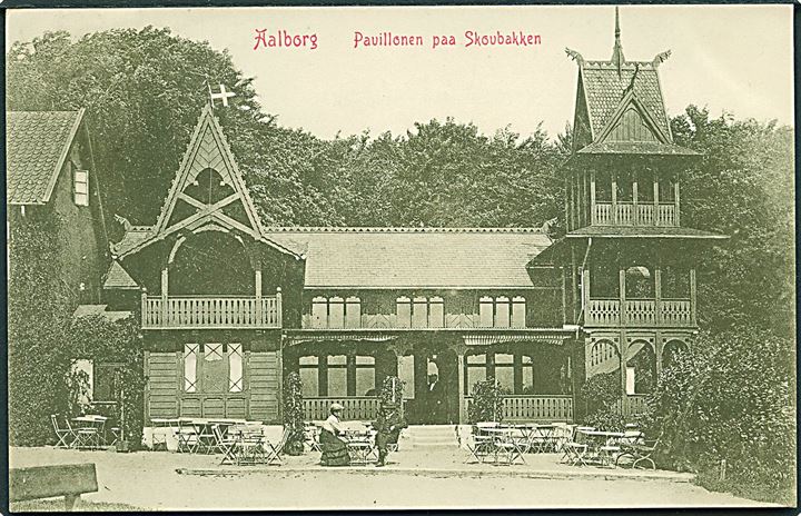 Pavillonen paa Skovbakken, Aalborg. Warburgs Kunstforlag no. 5853.