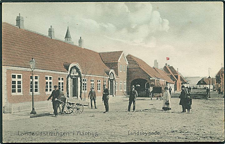 Landsudstillingen i Aarhus 1909 med Landsbygade. Stenders no. 18412.