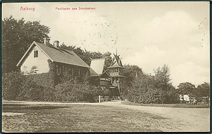 Pavillonen paa Skovbakken i Aalborg. Johs. Brorsens no. 1017.