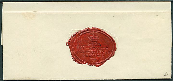 1852. Ufrankeret tjenestebrev mærket K.T. med antiqua Flensburg d. 11.11.1852 til Hattstedt pr. Husum.