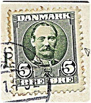 5 øre grøn Fr. VIII, eftergravering, på postkort fra Viksø d. 19.7.1911 til Aarhus.