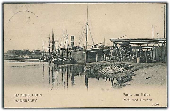 Haderslev, havneparti fra. Reinicke & Rubin no. 14080. Kvalitet 8