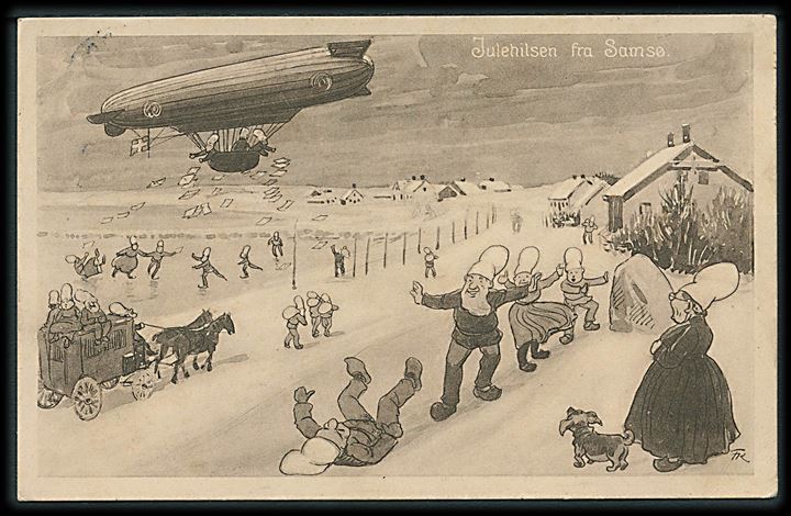 Samsø, nisser med zeppeliner. Stenders/R. Kleis no. 29978. Kvalitet 8