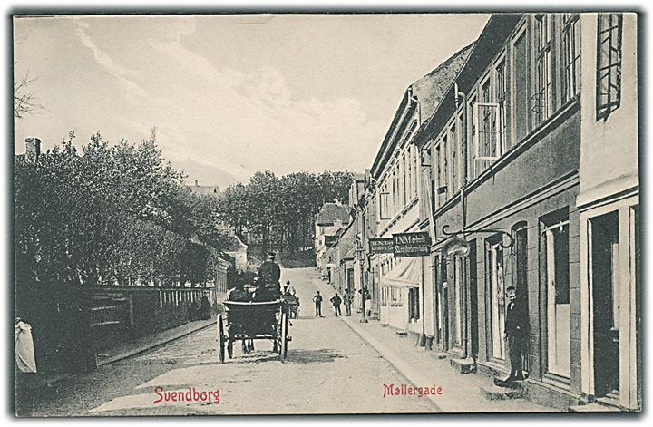 Svendborg, Møllergade med hestevogn. Warburg no. 2538. Kvalitet 8