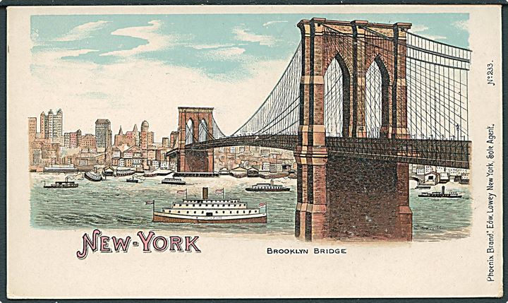 USA, New York, Brooklyn bridge. Edw. Lowey no. 233. Kvalitet 8