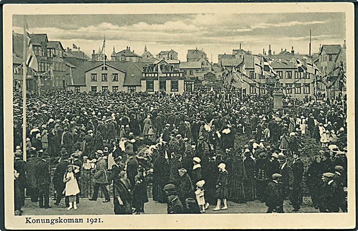 Island, Reykjavik, Kongebesøget i 1921. H. Arnason u/no. Kvalitet 8