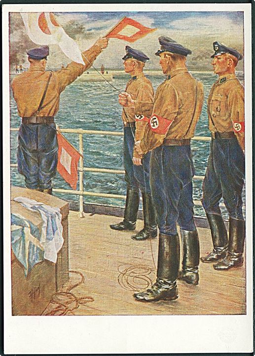 Verdenskrig 2. Tysk propaganda. SA-Sportabzeichen Komplet sæt med 6 kort. U/no Kvalitet 8