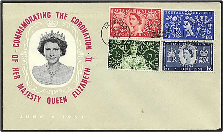 Komplet sæt Elizabeth II kroning d. 3.6.1953.