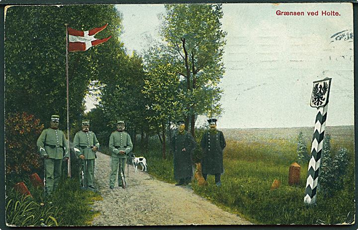 Holte, grænsen ved med danske og tyske gendamer.C.C. Biehl no. 10594. Kvalitet 7