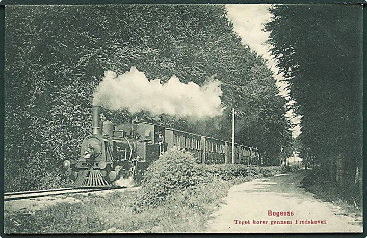 Bogense, Fredskoven med lokomotiv. J.J.N. no. 4396. Kvalitet 9