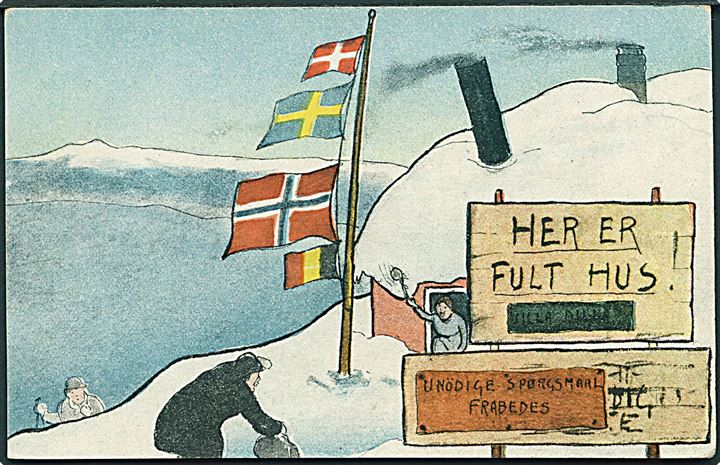 Norge, humor, snehytte i fjellet. J.H.K. no. 2261/4. Kvalitet 8