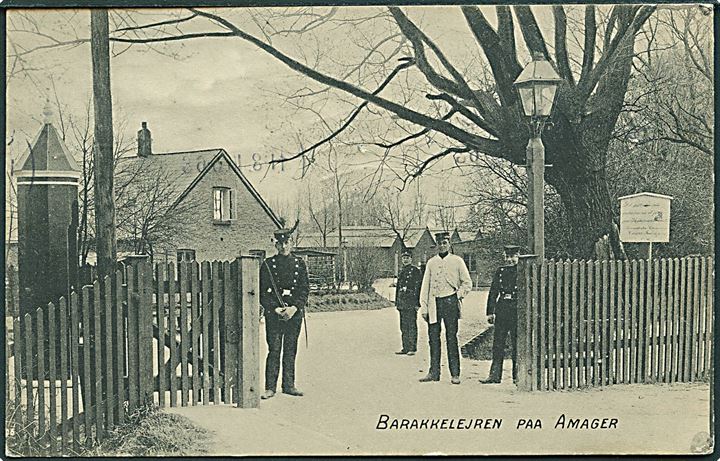 Købh., Amager, baraklejren indgang. Dannevirk no. 326. Kvalitet 8