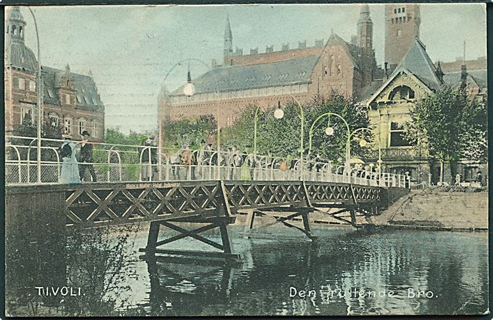 Købh., Tivoli med den rullende bro. Stenders no. 10783. Kvalitet 7
