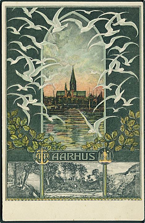 Aarhus, kunstnerkort. C. M. Berthelsen no. 749. Kvalitet 8