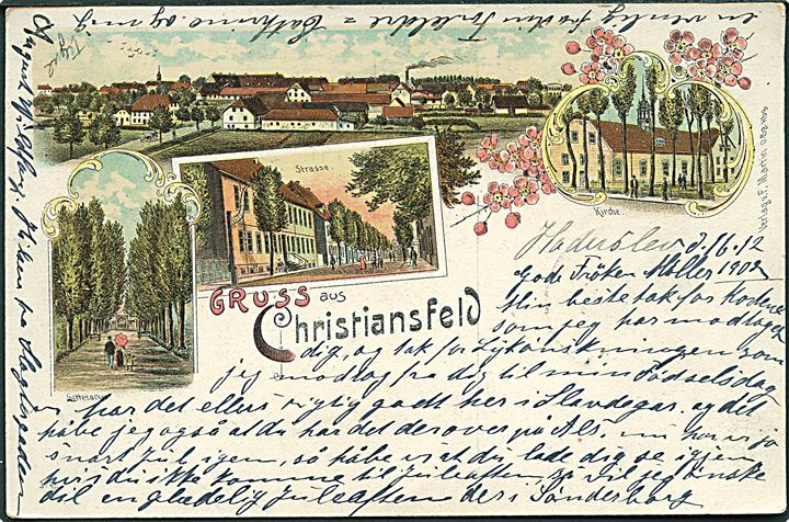 Christiansfeld, gruss aus. F. Martin no. 3745. Kvalitet 8