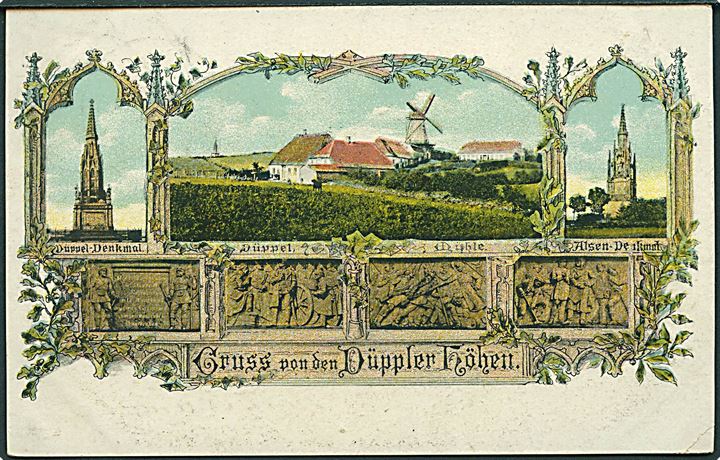 Dybbøl Mølle og det tyske mindesmærke ved. M. Glückstadt & Münden no. 37309. Kvalitet 7