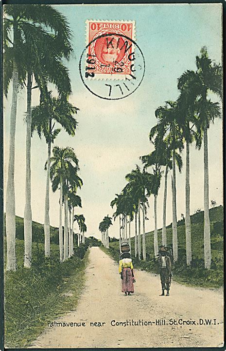 D.V.I., St. Croix, palme allé ved Constitution Hill. A. Ovesen no. 7. Sendt til Østrig. Kvalitet 9