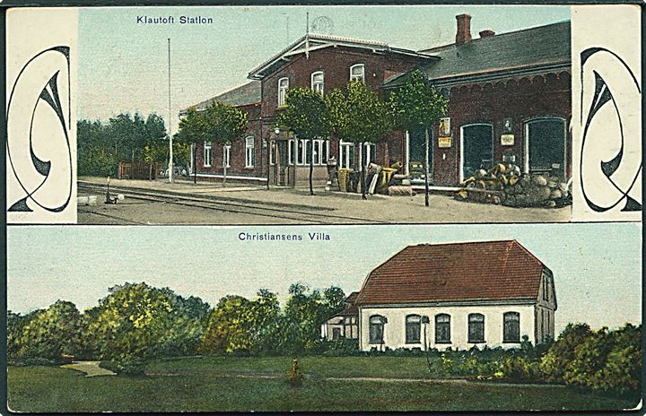 Klovtofte Station og Christiansens villa.No. 1612. Kvalitet 7
