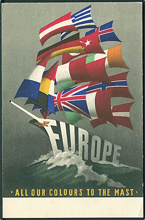 Verdenskrig 2. Marshall Planens internationale plakat konkurrence, Reijn Dirksen, Holland. U/no.  Kvalitet 9