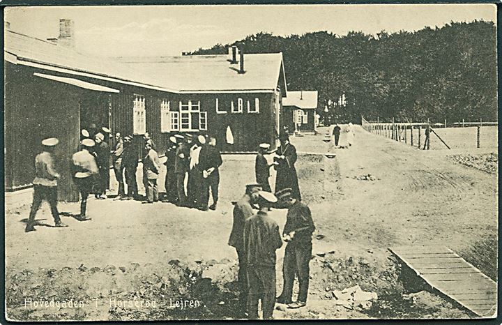 Verdenskrig 1. Lazaretlejren i Horserød, Hovedgaden. Stenders no. 1015. Kvalitet 7