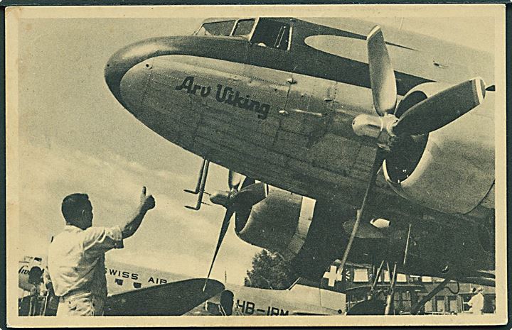 Fly. SAS Douglas DC-3 OY-DCA “Arv Viking”. Lufthavns  Kiosken no. 5576. Kvalitet 7