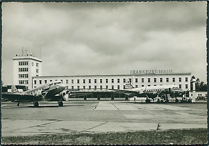 Fly. SAS Douglas DC-3 “Guttorm Viking” LN-IKG i Frankfurt a/Main. Schöning & Co. No. Fr/M 1001.  Kvalitet 8