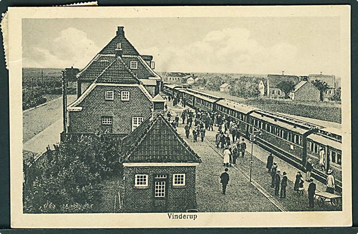 Vinderup. Station med persontog. J. Chr. Grønkjær u/no. Kvalitet 8