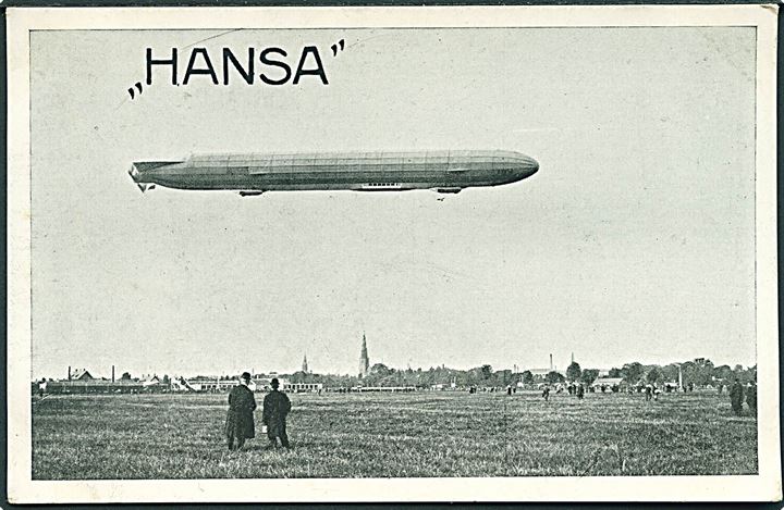 Zeppelin. “Hansa” over Amager Fælled i sept. 1912. A. Vincent no. 5. Kvalitet 8