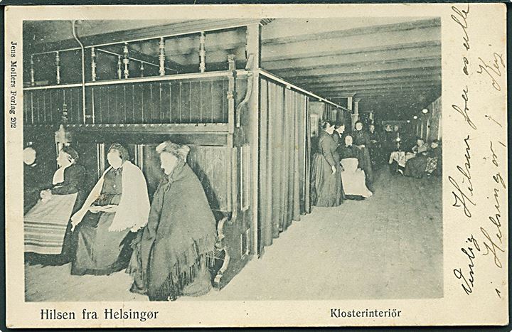 Hilsen fra Helsingør med Klosterinteriør. Jens Møller no. 202.