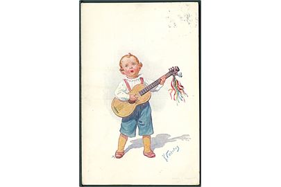 K. Feiertag: Dreng spiller guitar. B. K. W. I. no. 774-1.
