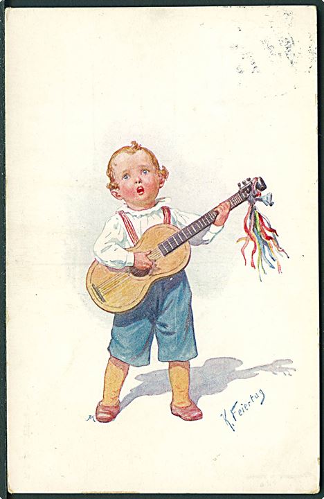 K. Feiertag: Dreng spiller guitar. B. K. W. I. no. 774-1.