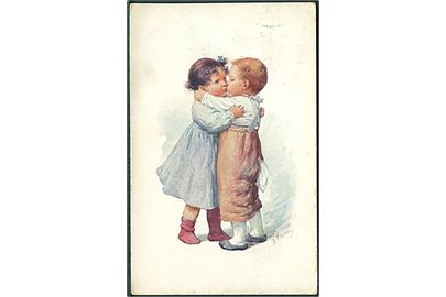 K. Feiertag: Pige og dreng kysser. B. K. W. I. no. 393-3.