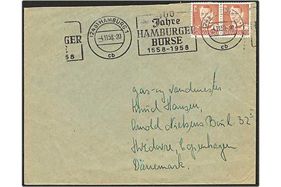30 øre rød Fr. IX på brev fra Hamburg, Tyskland, d. 4.11.1958 til Hvidovre.