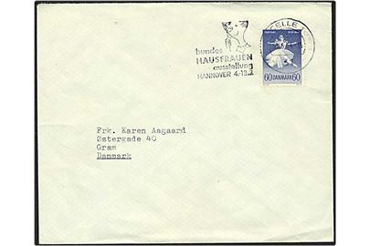 60 øre blå balletdanser på brev fra Celle, Tyskland, d. 30.6.1964 til Gram.