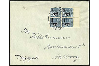 4/25 øre blå karavel på brev fra København d. 31.8.1935 til Aalborg.