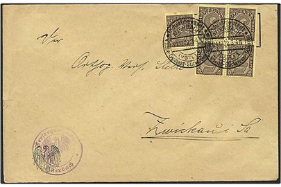 25 pfennig tjenestemærke på brev fra Auerback, Tyskland, d. 21.12.1922.