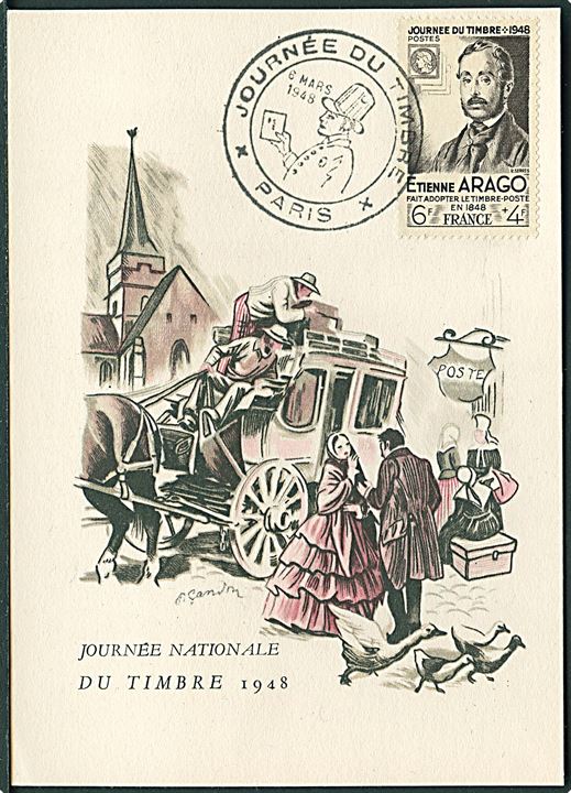 Maxikort. Frimærkets Dag 1948 sendt til Charlottenlund, Danmark