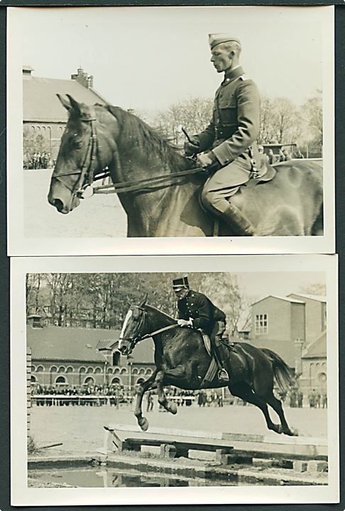 Militært ridestævne i 1930'erne. 10 foto's 9x12 cm.