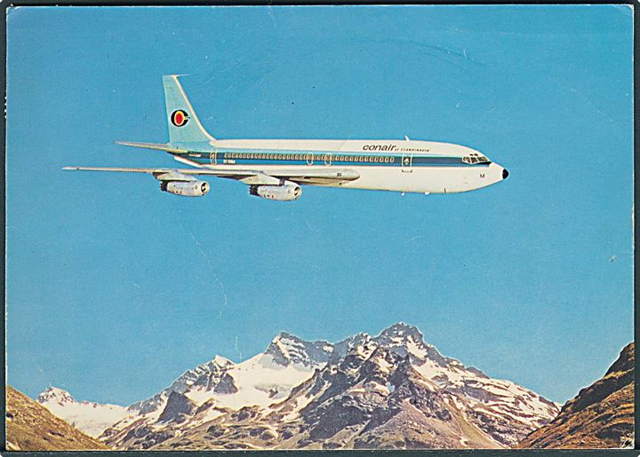 Reklamekort fra Conair med Boeing 720. Anvendt i Spanien. U/no. 