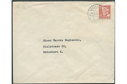 30 øre Fr. IX på brev annulleret med pr.-stempel Haldersvig pr. Thorshavn d. 14.10.1958 til København.