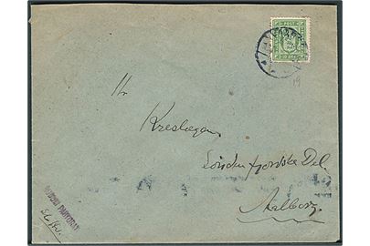 10 øre Tjenestemærke på brev fra Vaarst d. 13.11.1923 til Aalborg.