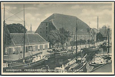 Frederiksholms Kanal med både og Chr. IV's Pakhus, København. J. C. O. no. 1077. 