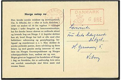 Francostemplet dobbeltkort fra København d. 28.1.1949 til Viborg.