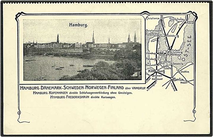 Jernbaneforbindelsen fra Hamburg, Tyskland, til resten af Norden. U/no. 