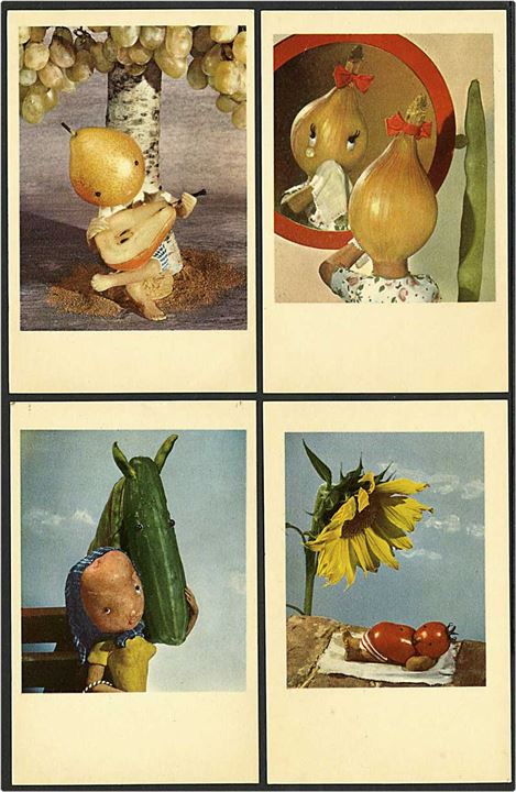 Henry Rox: 5 stk. postkort med frugt og grønsager. L. Levison no. 5287.