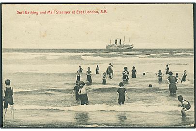Surf bathing and Mail steamer at East London, S. A. W. Sanson u/no. 