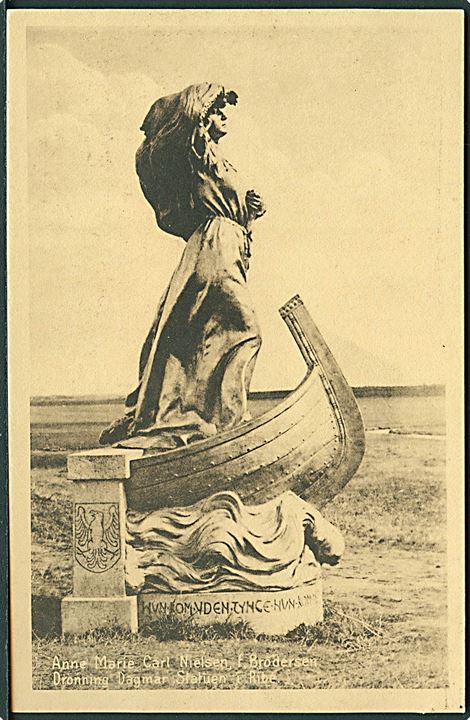 Dronning Dagmar Statuen i Ribe lavet af Anne Marie Carl Nielsen, F. Brodersen. Stenders no. 35910. 