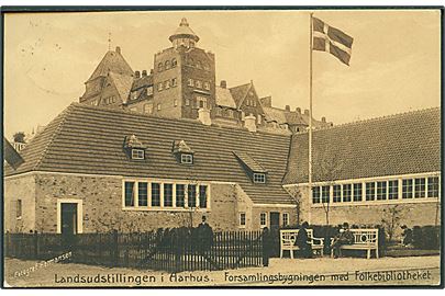 Landsudstillingen i Aarhus. Forsamlingsbygningen med Folkebiblioteket. Fotograf Hermansen. Stenders no. 18728.